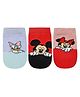 SOCKSXPRESS Cotton Pack Of 3 Dinsey Mickey & Friends Featuring Characters Designed Anti Skid Socks - Blue Red & Pink