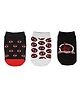 SOCKSXPRESS Cotton Pack Of 3 Marvel Featuring Spiderman Designed Antiskid Socks - Black White & Red