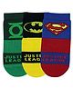 SOCKSXPRESS Cotton Pack Of 3 DC Comics Featuring Characters Logo Designed Antiskid Socks - Yellow Green & Red
