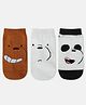 SOCKSXPRESS Cotton Pack Of 3 We Bare Bears Featuring Characters Designed Socks - Black White & Brown