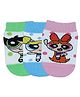 SOCKSXPRESS Cotton Pack Of 3 The Powerpuff Girls Featuring Characters Designed Socks - Pink Blue & Green