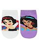 SOCKSXPRESS Cotton Disney Princesses Featuring Pack Of 2 Characters Designed Anti Skid Socks - White & Purple