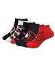 SOCKSXPRESS Cotton Pack Of 6 Marvel Featuring Spider Man Printed Anti Skid Socks - Black White & Red