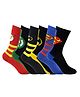 SOCKSEXPRESS Cotton DC Comics Featuring Pack Of 6 Characters Logo Designed Socks - Red Black Blue & Yellow