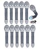 Kids Station Furniture Safety Locks for Baby Safety - Strong and Adhesive Child/Toddler/Infants Safety Locks for Drawers, Cabinets, Fridge and Cupboard - Baby Proofing Product - Pack of 12 (Grey)