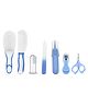 Kids Station 7 in 1 Grooming Kit for New Born Baby - Nail Cutter - Rounded Scissors - Baby Nail Filer - Tweezer - Baby Comb and Hair Brush - Unique Baby Shower Gift for Boys - Ideal for Travelling & Home Use - (Blue)