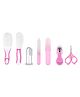 Kids Station 7 in 1 Grooming Kit for New Born Baby - Nail Cutter - Rounded Scissors - Baby Nail Filer - Tweezer - Baby Comb and Hair Brush - Kids Accessories Set for Infants - Ideal for Travelling & Home Use - (Pink)