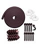 Kids Station Baby Safety Kit- 5 Meter Safety Strip + 8 Corner Guards + 4 Door Stoppers + 10 Child Safety Locks for Drawers, All-in-one Baby Proofing Kit (5 Meter Edge Protector Kit (Brown + Brown))