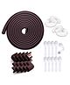 Kids Station Baby Safety Kit- 5 Meter Safety Strip + 8 Corner Guards + 4 Door Stoppers + 10 Child Safety Locks for Drawers, All-in-one Baby Proofing Kit (5 Meter Edge Protector Kit (Brown + White))
