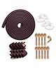 Kids Station Baby Safety Kit- 5 Meter Safety Strip + 8 Corner Guards + 4 Door Stoppers + 10 Child Safety Locks for Drawers, All-in-one Baby Proofing Kit (5 Meter Edge Protector Kit (Brown + Beige))