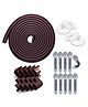 Kids Station Baby Safety Kit- 5 Meter Safety Strip + 8 Corner Guards + 4 Door Stoppers + 10 Child Safety Locks for Drawers, All-in-one Baby Proofing Kit (5 Meter Edge Protector Kit (Brown + Grey))