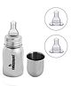 Bunniez Stainless Steel Baby Feeder with Anti-Colic Nipple, bpa-Free - 150 ml with 2 extra Nipples