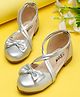 Tiny Bugs Bow Applique Detailed Ballerinas - Silver