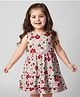 Babyhug Single Jersey Knit Sleeveless Frock With Floral Print - White