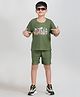 Taatoom Cotton Jersey Half Sleeves Inspire Text Printed Tee & Shorts Set - Green