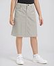 Pine Kids Cotton Woven Mid Calf Solid Coloured Skirt - Beige