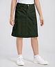 Pine Kids Cotton Woven Mid Calf Solid Skirt - Dark Olive Green