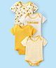 Kookie Kids Interlock Knit Half Sleeves Floral & Polka Dot Printed Onesies Pack of 4 - Multicolor