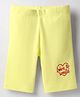 Evimo Single Jersey Knit Knee Length Shorts With Text Print - Yellow