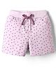 Evimo Looper Knit Knee Length Shorts With Heart Print - Purple