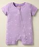 Kookie Kids Interlock Knit Half Sleeves Romper With Camping Print - Plum
