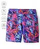 Pine Active Super Stretch Knee Length Cycling Shorts With Star Print - Pink & Blue