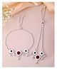 VALLEY OF JEWELLERY - Set Of 1 Silver-Plated Artificial Stones and Beads Anklet - Silver