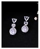 VALLEY OF JEWELLERY - Silver Plated AD Stone Studded Drop Earrings - Silver