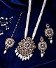 VALLEY OF JEWELLERY - Gold Plated Kundan Stone Studded Long Jewellery Set - White