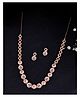 VALLEY OF JEWELLERY - Gold Plated AD Stone Studded Circular Designer Jewellery Set - Gold