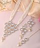 VALLEY OF JEWELLERY - Gold Plated Stone With White Beaded Long Jewellery Set - White