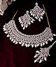 VALLEY OF JEWELLERY - Gold Plated Stone Studded Choker Jewellery Set With Maang Tikka - White