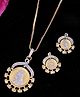 VALLEY OF JEWELLERY - DUAL Toned AD-Studded Designer Chain Set - Gold