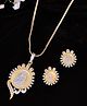 VALLEY OF JEWELLERY - DUAL Toned AD-Studded Gold Plated Coin Chain Set - Gold