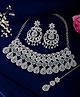 VALLEY OF JEWELLERY - Silver-Plated American Diamond Studded Jewellery Set - Sea Green