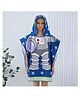 Butterthief Spaceman Printed Poncho Hooded Bath Towel for Kids & Toddlers - Navy Blue