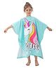 Butterthief Horse Printed Poncho Hooded Bath Towel for Kids & Toddlers - Sea green