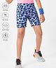 Pine Active Super Stretch Knee Length Cycling Shorts With Animal Print - Blue