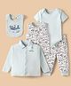 Kookie Kids Interlock Cotton Knit Clothing Gift Set With Sea Animals Print - Multicolor