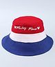 Babyhug Disney Bucket Hat With Mickey Mouse Print Blue & Red  - Diameter 20.5 cm