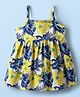 Babyhug Single Jersey Knit Sleeveless Frock With Floral Print - Multicolor