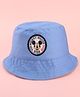 Babyhug Disney Cotton Woven Summer Cap with Mickey Mouse Patch Detailing Light Blue - Diameter 23 cm