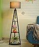 Crosscut Furniture Metal Floor LED Lamp With 3 Shelves (Gothic Grey)