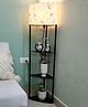 Crosscut Furniture Corner Floor Lamp with Shelf (Printer Shade)