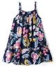 Babyhug Rayon Woven Sleeveless Frock with Jungle Theme Print - Navy Blue