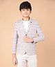 CRIMSOUNE CLUB Cotton Full Sleeves Striped Blazer - Brown
