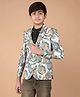 CRIMSOUNE CLUB Full Sleeves Leaves Printed Blazer - Green