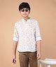 CRIMSOUNE CLUB Full Sleeves Leaves Printed Kurta - White