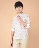 CRIMSOUNE CLUB Full Sleeves Leaves Printed Kurta - Beige