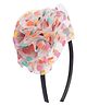 Aye Candy Floral Designed Hair Band - Dark Pink Blue & Yellow